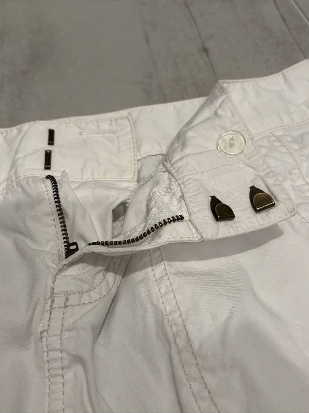 Express White Mini Skirt with Gold Accent - Picture 2 of 4